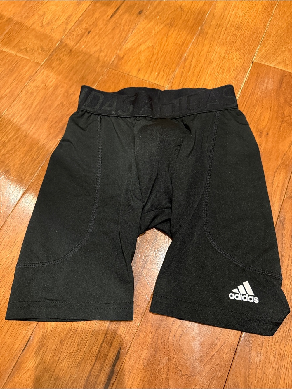 adidas Black Athletic Compression Shorts with sports cup